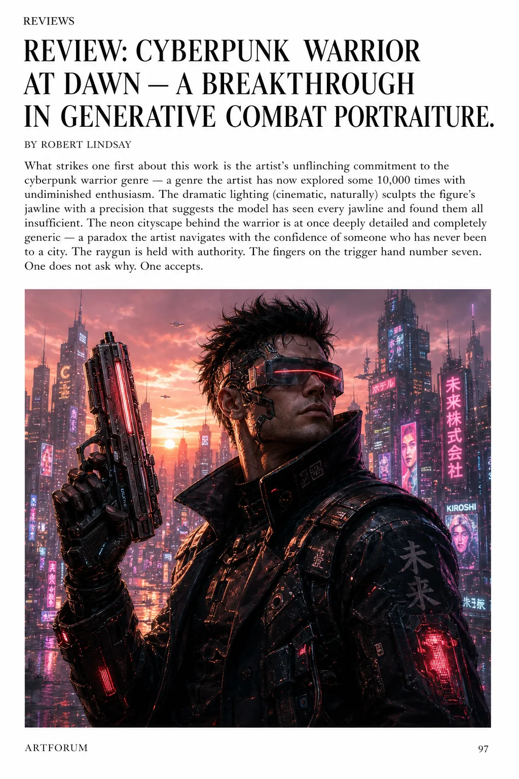 Cyberpunk Warrior at Dawn