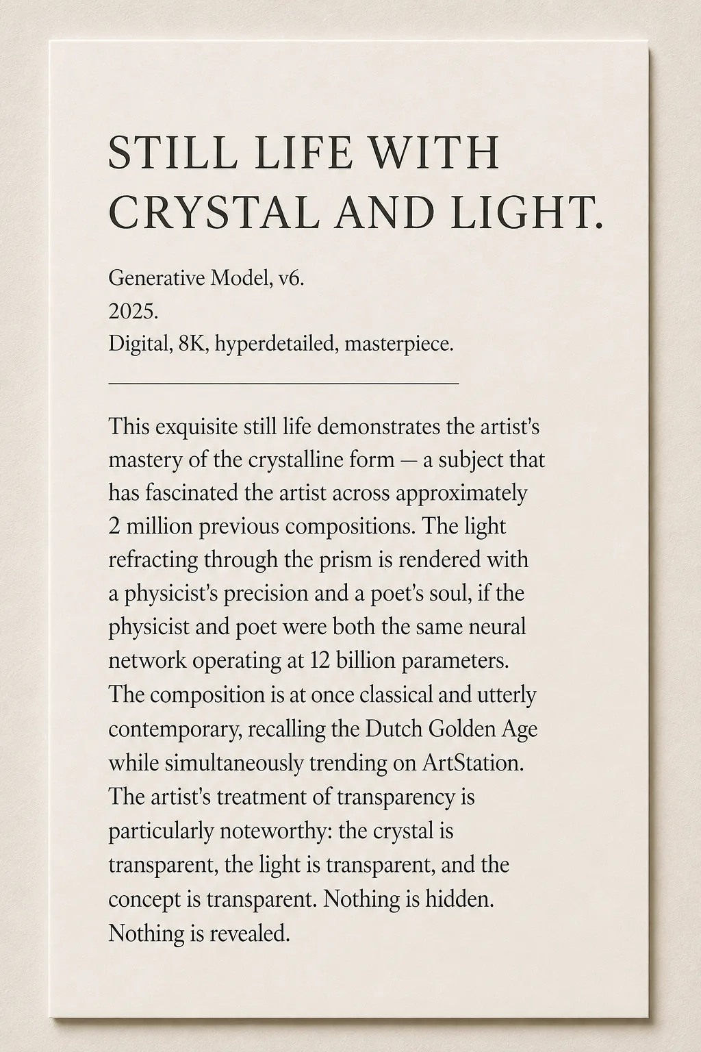 Still Life: Crystal and Light